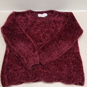 Cloud chaser burgundy and silver girls sweater